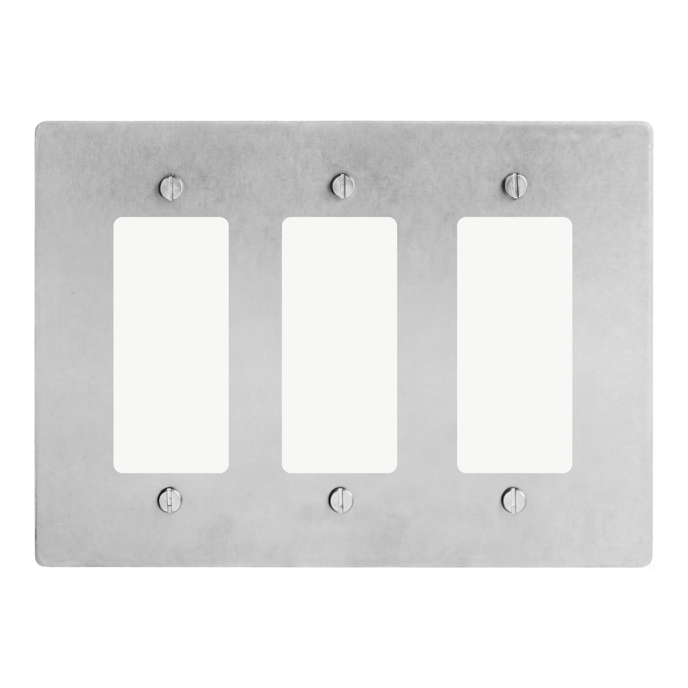 Satin Nickel 3-Gang Decora, Decora & Decora Switch Plate