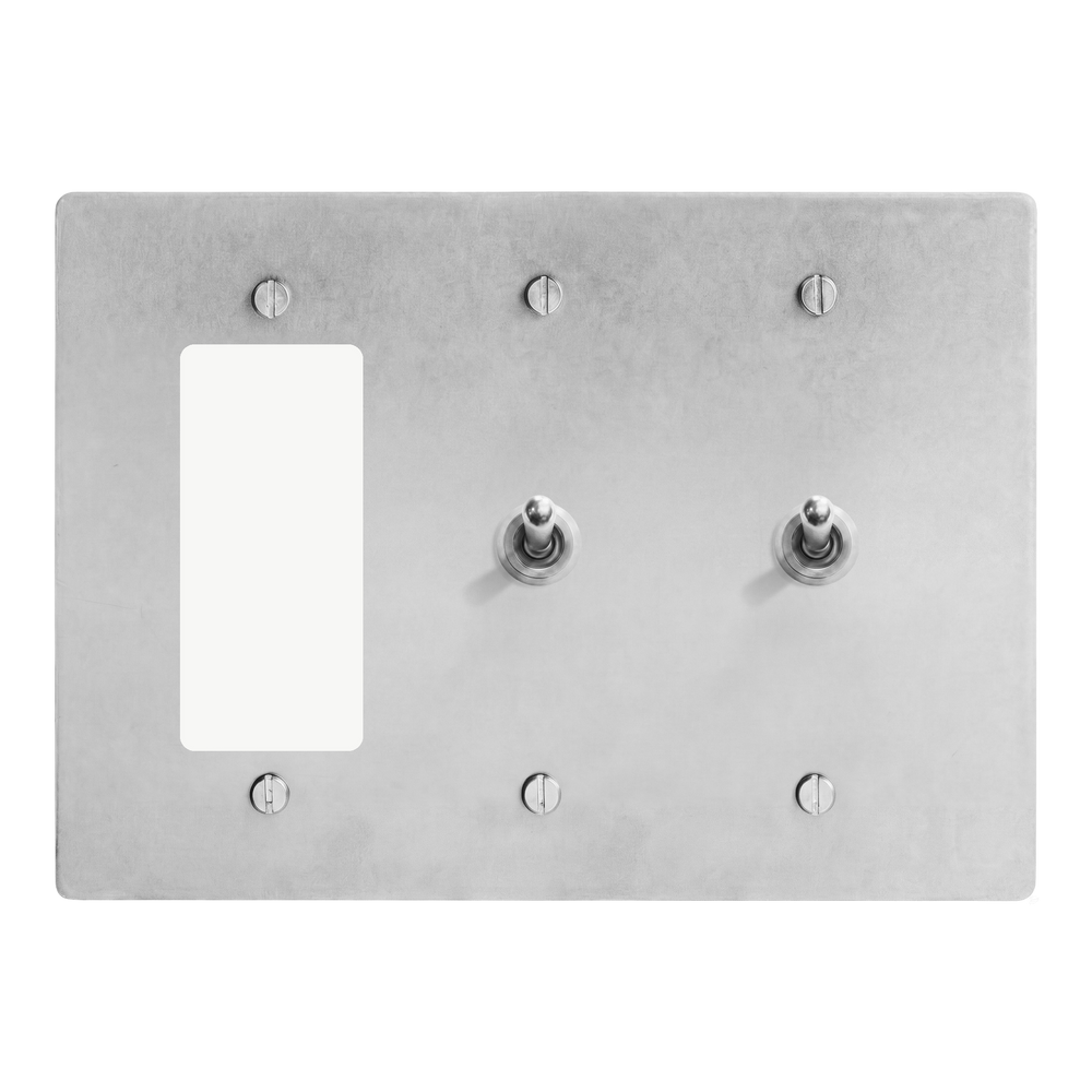 Satin Nickel 3-Gang Decora, Vintage Toggle & Vintage Toggle Switch Plate