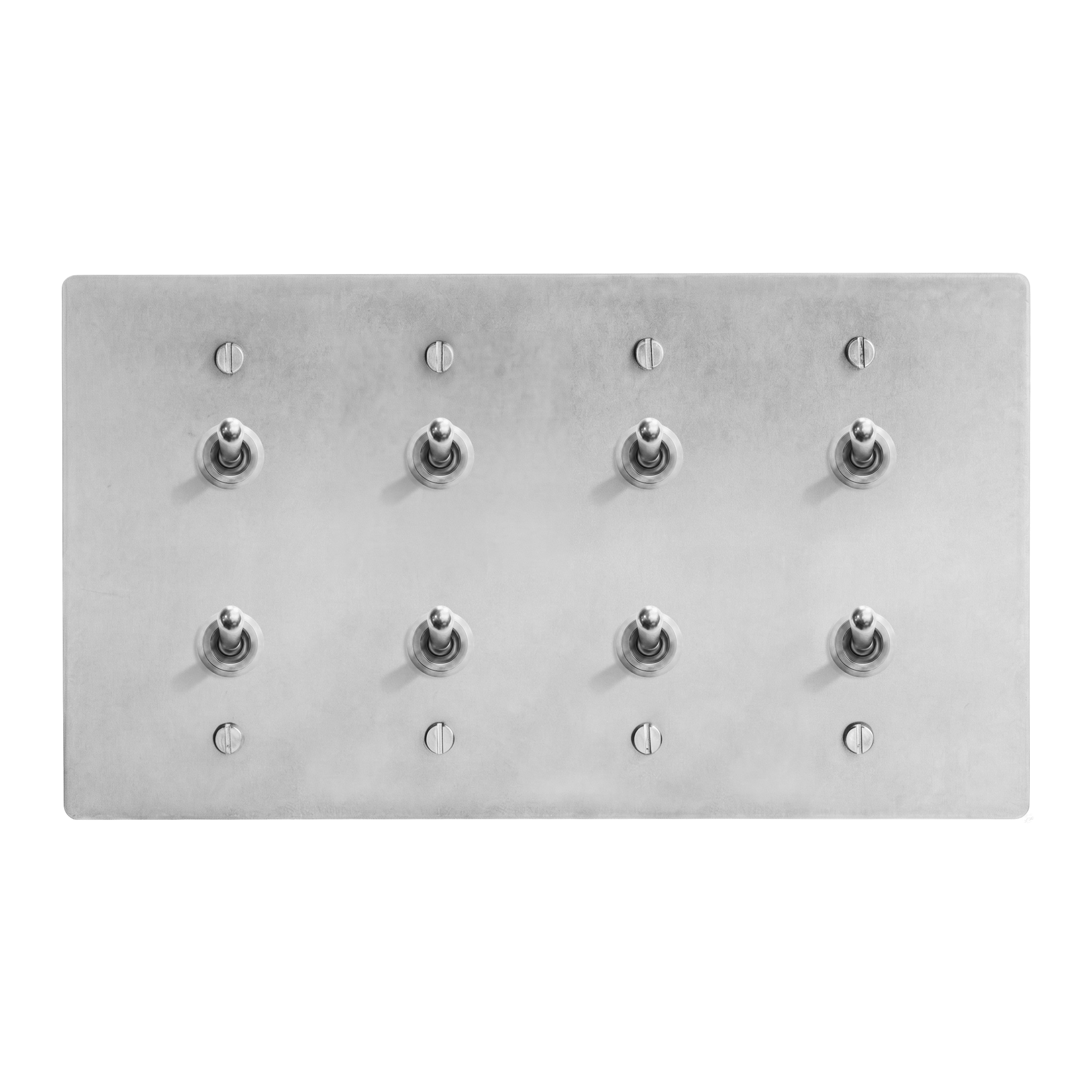 Satin Nickel 4-Gang Stacked Vintage Toggle, Stacked Vintage Toggle, Stacked Vintage Toggle & Stacked Vintage Toggle Switch Plate