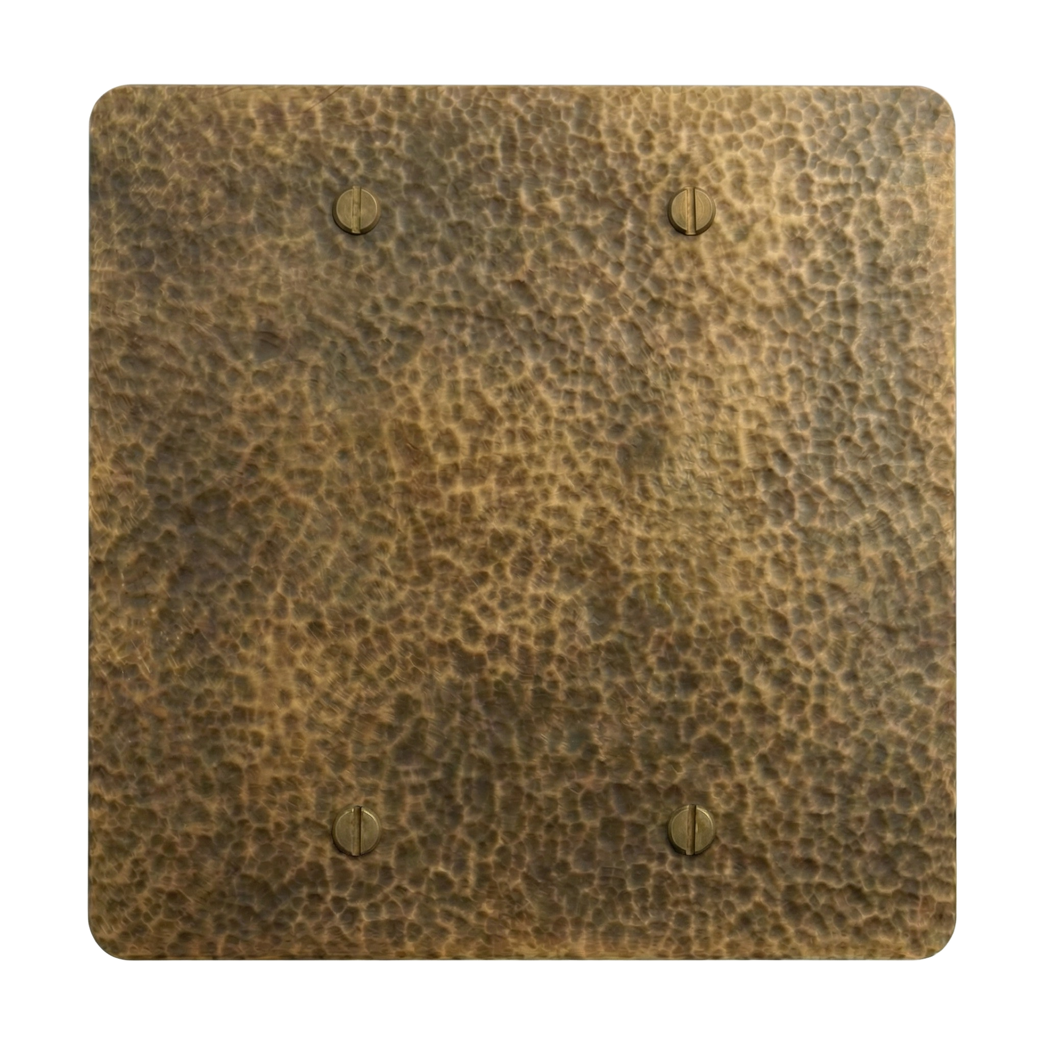 Hammered brass 2-gang switch plate